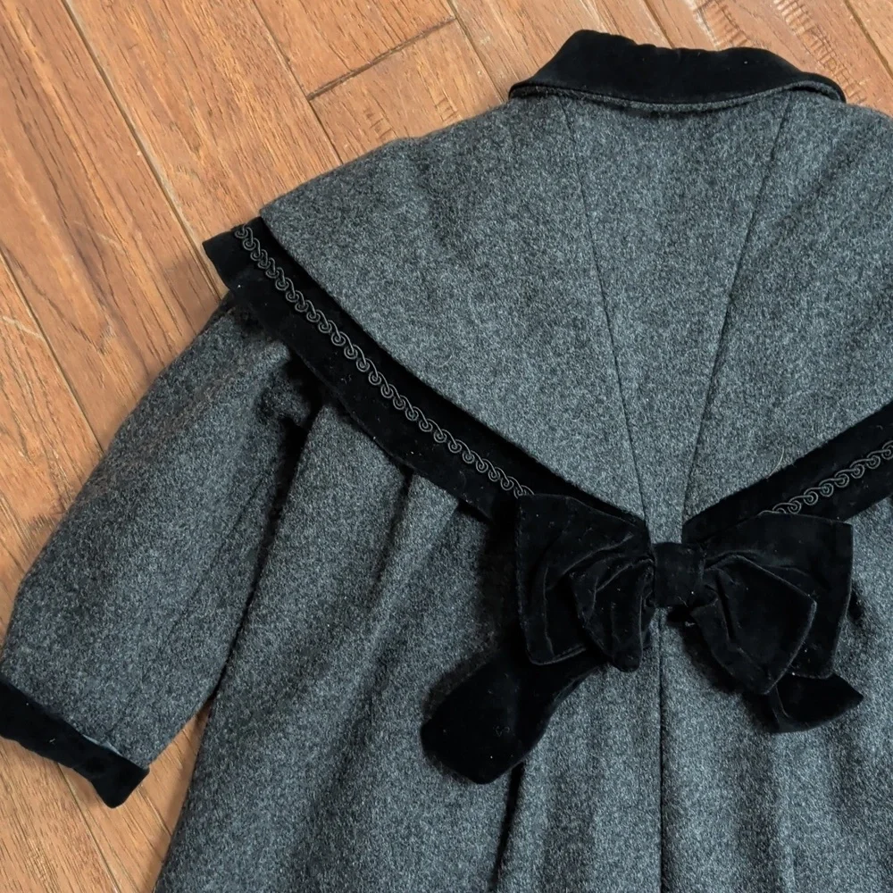 Rothschild Charcoal Coat with Black Velvet Accents